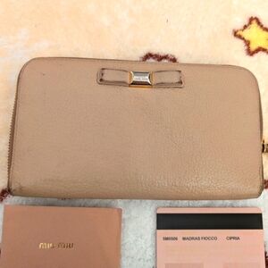 Miu Miu Tan Leather Wallet
